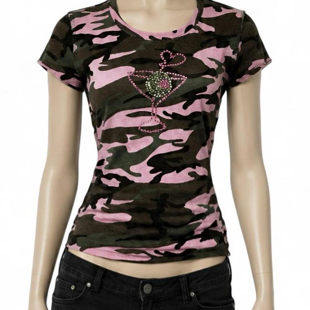 Pink y2k camo rhinestone martini
